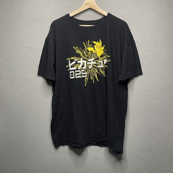 Pokemon Think Geek 2018 Men’s Black T Shirt Size 2X Japanese Lettering - Picture 1 of 5